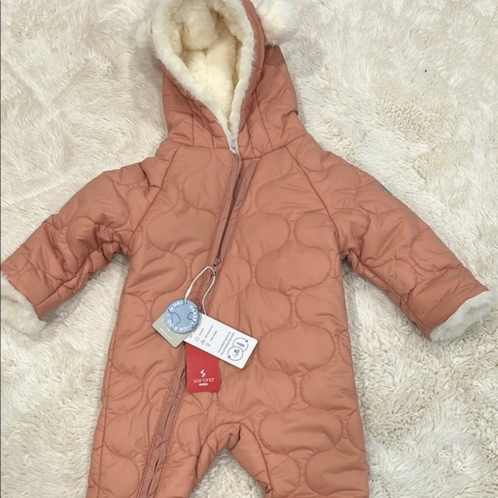 Mori Cozy Blush  Pink Quilted Kids One Piece